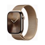 Apple Watch (Series 10 2024) Gps +Cellular 46mm Titanium Gold Case με Sport Loop M/L Gold Milanese EU