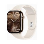 Apple Watch (Series 10 2024) Gps +Cellular 46mm Gold Titanium Case με Sport Band M/L Starlight EU