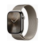 Apple Watch (Series 10 2024) Gps +Cellular 46mm Natural Titanium Case με Sport Loop S/M Natural Milanese EU